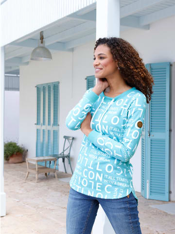 WITT WEIDEN Longsweatshirt in ozean-weiß-gemustert