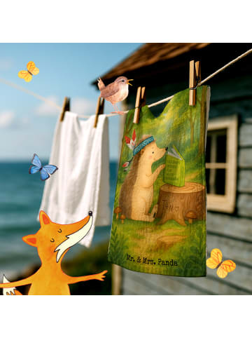 Mr. & Mrs. Panda Handtuch Igel Federschmuck Design ohne Spruch in Weiß