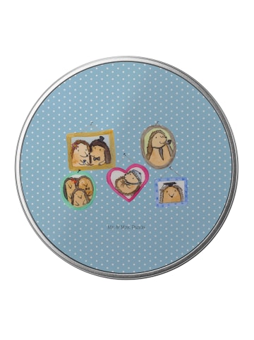Mr. & Mrs. Panda Aufbewahrungsbox Igel Familie ohne Spruch in Blau Pastell