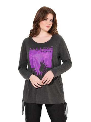 Ulla Popken Langarmshirt in anthrazit melange