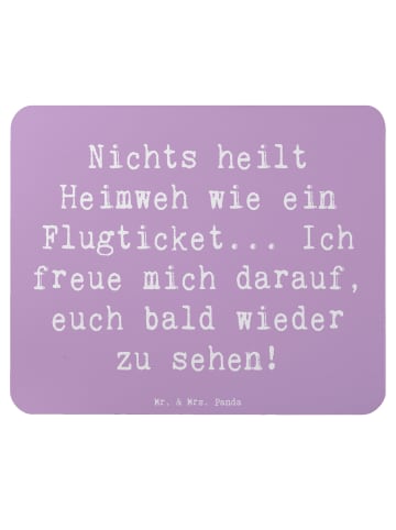 Mr. & Mrs. Panda Mousepad Spruch Heimweh Ticket mit Spruch in Lavendeltraum