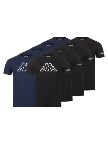 Kappa Kappa 8er Set T-Shirt LOGO in 4xSchwarz/4xNavy