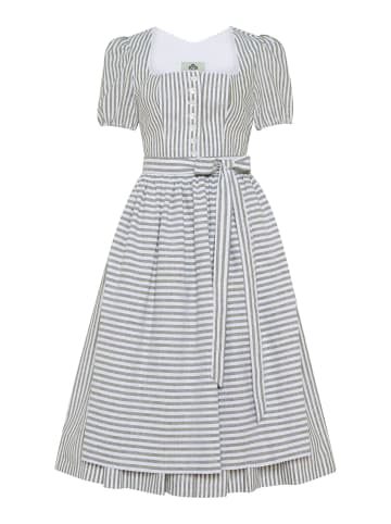 Berwin Leinendirndl mit Streifen-Mix und Puffärmeln