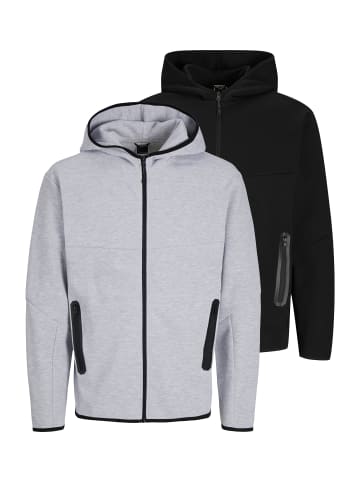 Jack & Jones Sweatjacke / Hoodie Fusion in Schwarz / grau
