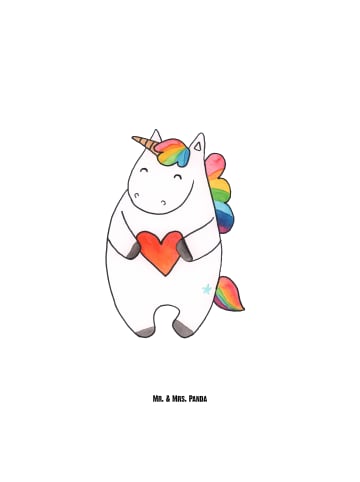 Mr. & Mrs. Panda Trinkbehälter Einhorn Herz ohne Spruch in Weiß
