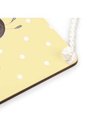 Mr. & Mrs. Panda Deko Schild Hummel flauschig mit Spruch in Gelb Pastell