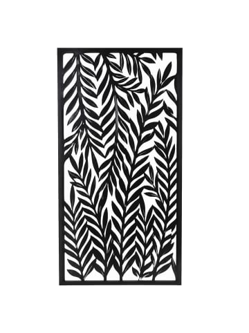 UNUS Metallbild Palmblätter 120x60cm Wanddeko groß in Schwarz