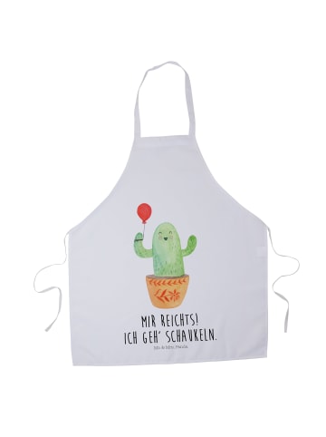 Mr. & Mrs. Panda Schürze Kaktus Luftballon mit Spruch in Weiß