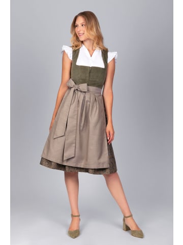 Edelnice Midi Dirndl Emilia Grün Cord in grün