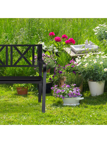 relaxdays Gartenbank in Schwarz - (B)127 x (H)81 x (T)56 cm