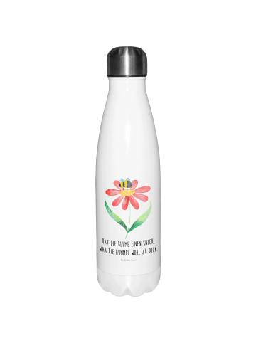 Mr. & Mrs. Panda Trinkflasche Hummel Blume mit Spruch in Weiß