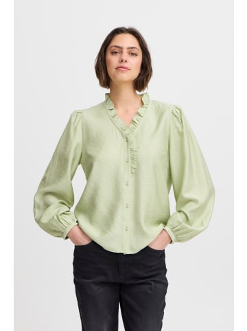 ICHI Bluse langarm IXLAYA Regular fit in Aqua Gray
