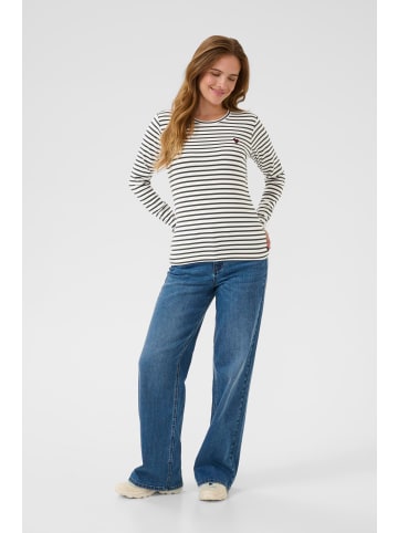 Kaffe Langarm-Shirt Liddy Regular fit in Chalk/Dark Grey -Windsor Heart