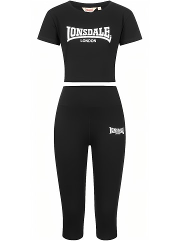 Lonsdale Trainingsanzug "Ixworth T-Shirt & Leggings Set" in Schwarz