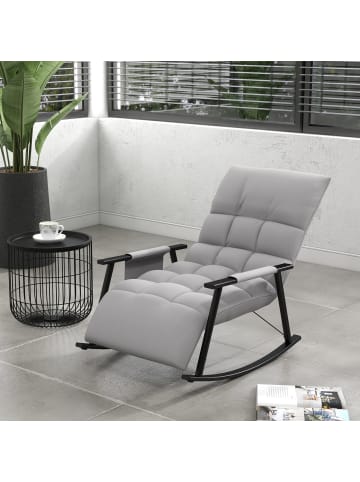 HOMCOM Schaukelstuhl in Grau 60L x 134B x 70H cm