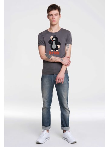 Logoshirt T-Shirt Der kleine Maulwurf Krtek in grau