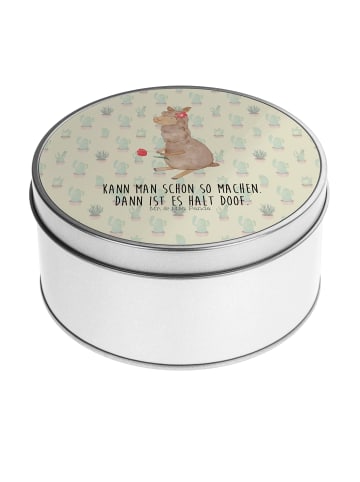 Mr. & Mrs. Panda Kaffeedose Alpaka Blume mit Spruch in Kaktus Grün