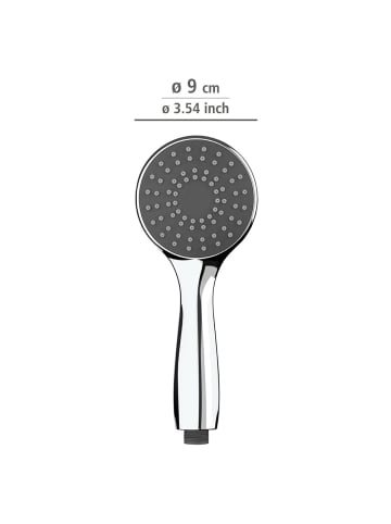 Wenko Duschheadset mit Wassersparfunktion in Silbern, Ø 9 cm