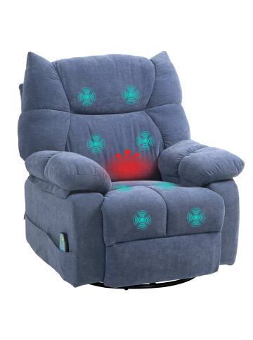 HOMCOM Massagesessel-98L x 90B x 98H cm-Blau