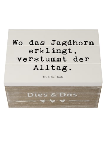 Mr. & Mrs. Panda Aufbewahrungsbox Spruch Jagdhorn Melodie mit Sp... in Weiß
