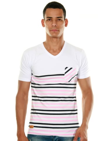 FIOCEO T-Shirt in rosa/weiss