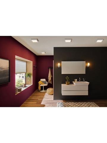 paulmann LED Deckenleuchte Lunar Panel 225x225 mm 15,4W in Weiß matt Alu