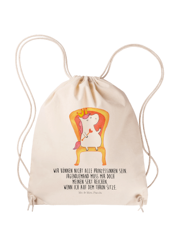 Mr. & Mrs. Panda Baumwollbeutel Einhorn Prinzessin mit Spruch in Creme
