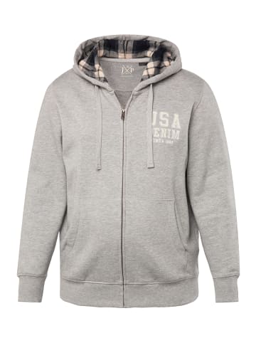 JP1880 Sweatjacke in dunkelgrau melange
