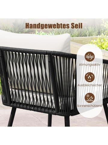 COSTWAY Rattan Gartenmöbel Set in Creme