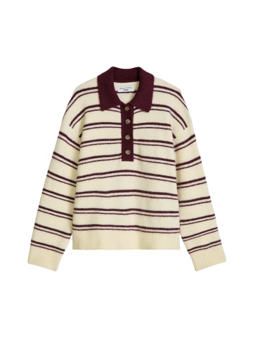 Marc O'Polo DENIM Gestreiftes Strickpolo oversize in Bright Yellow