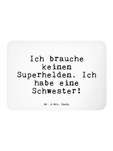 Mr. & Mrs. Panda Magnet Ich brauche keinen Superhelden.... mit S... in Weiß