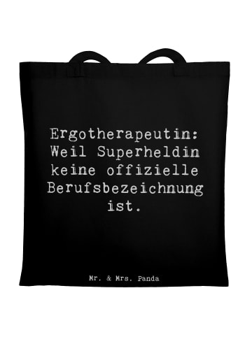 Mr. & Mrs. Panda Shopping Tasche Spruch Ergotherapeutin Superhel... in Schwarz