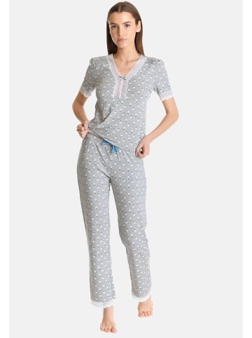 Vive Maria Pyjama Blue Rose in grau meliert allover