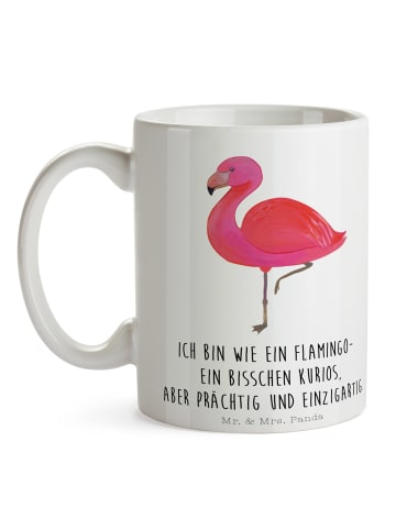 Mr. & Mrs. Panda Becher Flamingo Classic mit Spruch in Weiß
