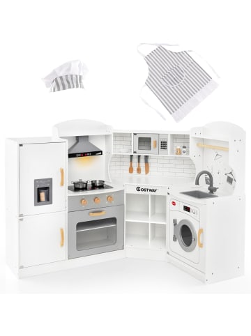 COSTWAY Eck Spielküche ab 3 Jahren in Weiß