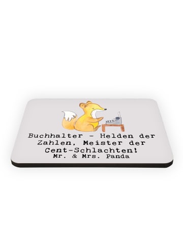 Mr. & Mrs. Panda Magnet Buchhalter Helden mit Spruch in Grau Pastell