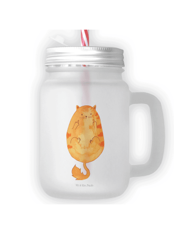 Mr. & Mrs. Panda Trinkglas Mason Jar Katze Mittelfinger ohne Spruch in Transparent