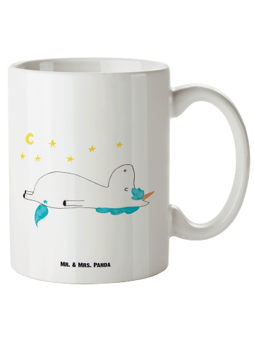 Mr. & Mrs. Panda XL Tasse Einhorn Sternenhimmel ohne Spruch in Weiß