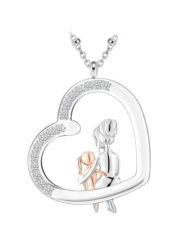Himmelsflüsterer  Herz-Halskette "Mama & Tochter" - Farbe: Silber & Roségold 