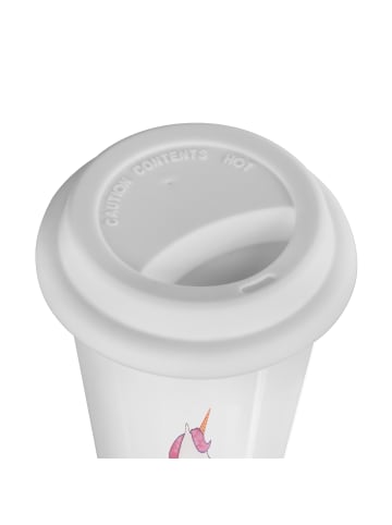 Mr. & Mrs. Panda To Go Becher Einhorn Dame mit Spruch in Weiß