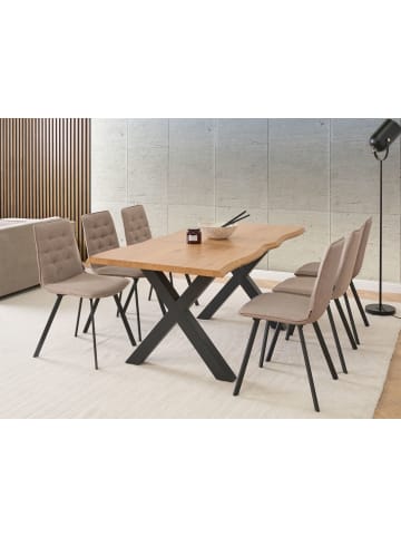 Beliani Esszimmertisch BRONSON in Braun/Schwarz - (W) 90 x (H) 76 x (L) 140 cm