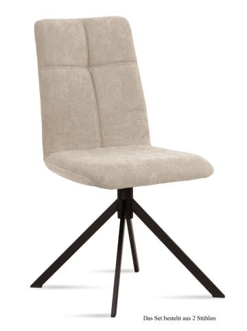 58 aufm Kessel ESSZIMMERSTUHL (2er-Set) Drona 47x92x60 Schwarz/Natur