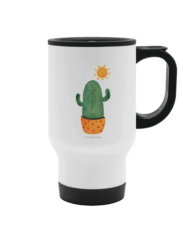 Mr. & Mrs. Panda Kaffee-Thermobecher Kaktus Sonne ohne Spruch in Weiß