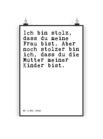 Mr. & Mrs. Panda Bild Ich bin stolz, dass... mit Spruch in Weiß