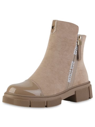 VAN HILL Klassische Stiefeletten Julia in Khaki Lack