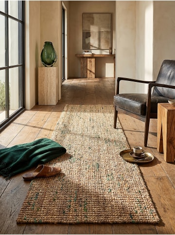 KADIMA DESIGN Naturfaser-Teppich Handgewebt ERME Jute Naturbelassen Modern in Natur-Grün