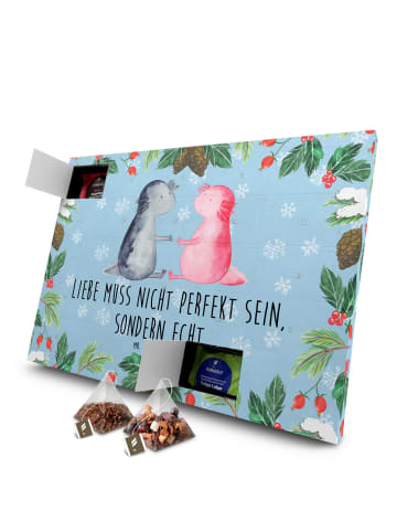 Mr. & Mrs. Panda Tee Adventskalender Axolotl Liebe mit Spruch in Eisblau