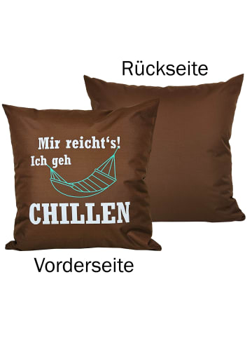 JACK Outdoor Dekokissen Motiv 50x50cm Chillen in Braun
