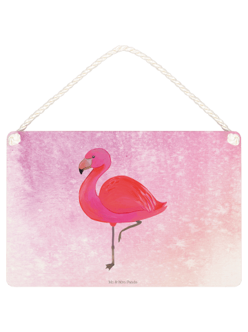 Mr. & Mrs. Panda Deko Schild Flamingo Classic ohne Spruch in Aquarell Pink