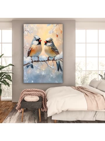 OnlyWow Leinwand Bilder Pastellblau